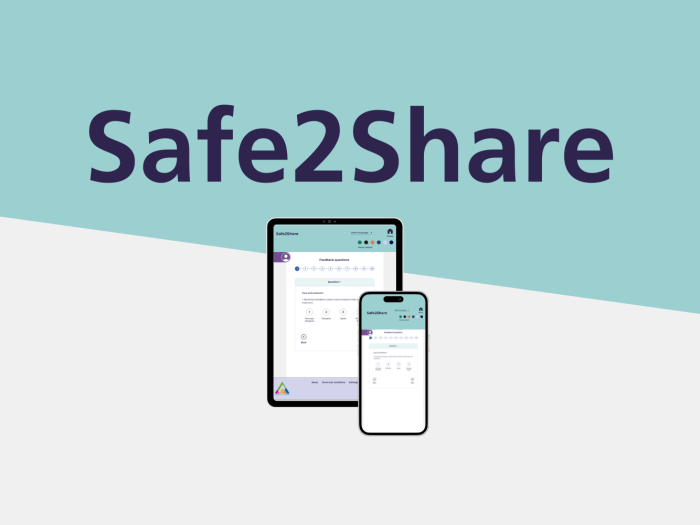 Safe2Share mockup of tool on tablet and mobile