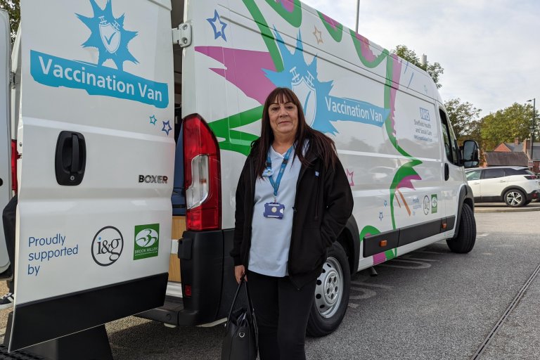 shsc staff, vaccine van, covid-19, flu, nhs